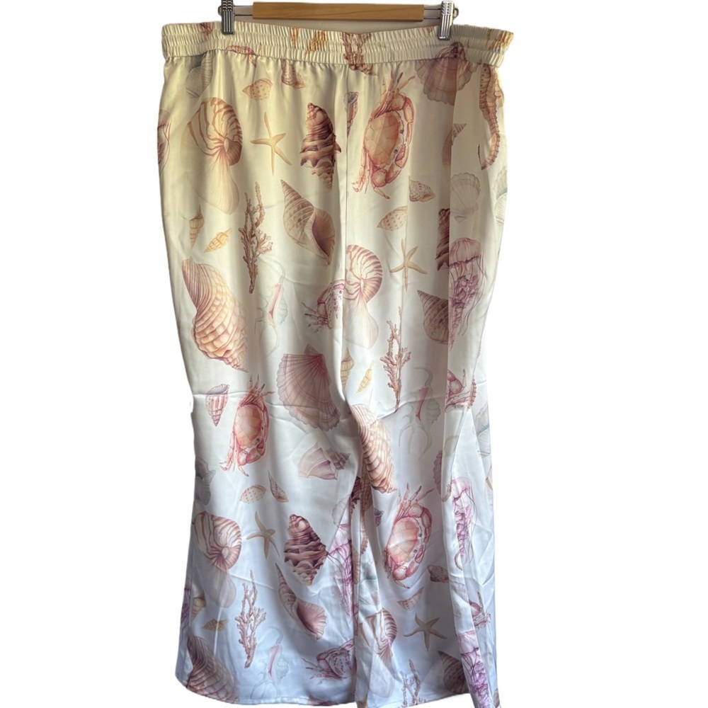 RACHEL Rachel Roy Beach Seashell print wide leg pant 3X - Picture 7 of 15